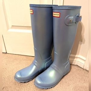 Hunter boots Womens tall Nebula blue thistle